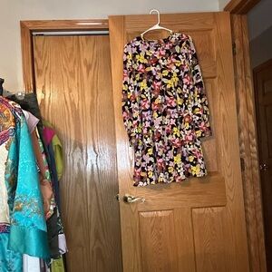 Who What Wear Floral Dress - Black, Pink, Yellow